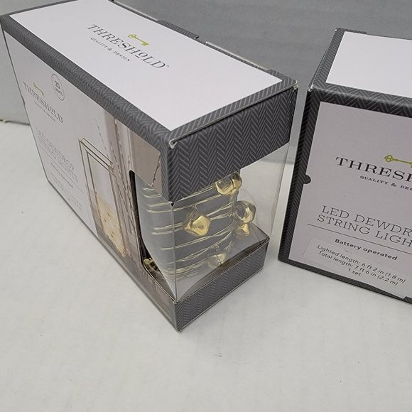 New 2 Threshold Led Dewdrop String Lights Battery Operated 40 lights Gold Bells - Picture 5 of 12